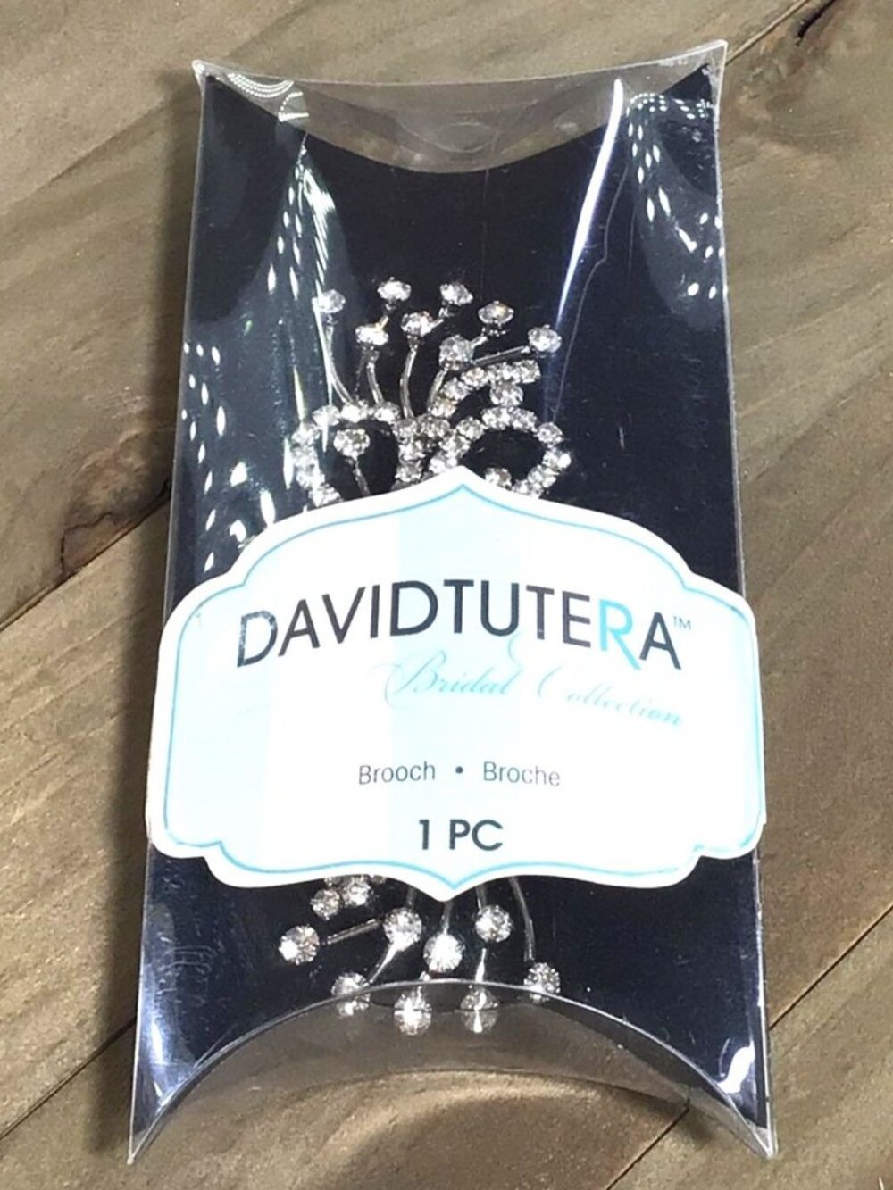 David Tutera Brooch Silver Tone Rhinestone Bridal Wear New